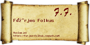 Fürjes Folkus névjegykártya